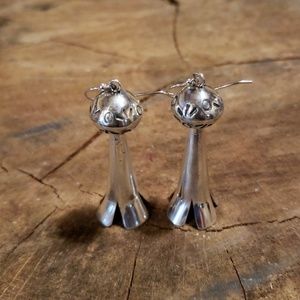 Fine Sterling Large Squash blossom Earrings